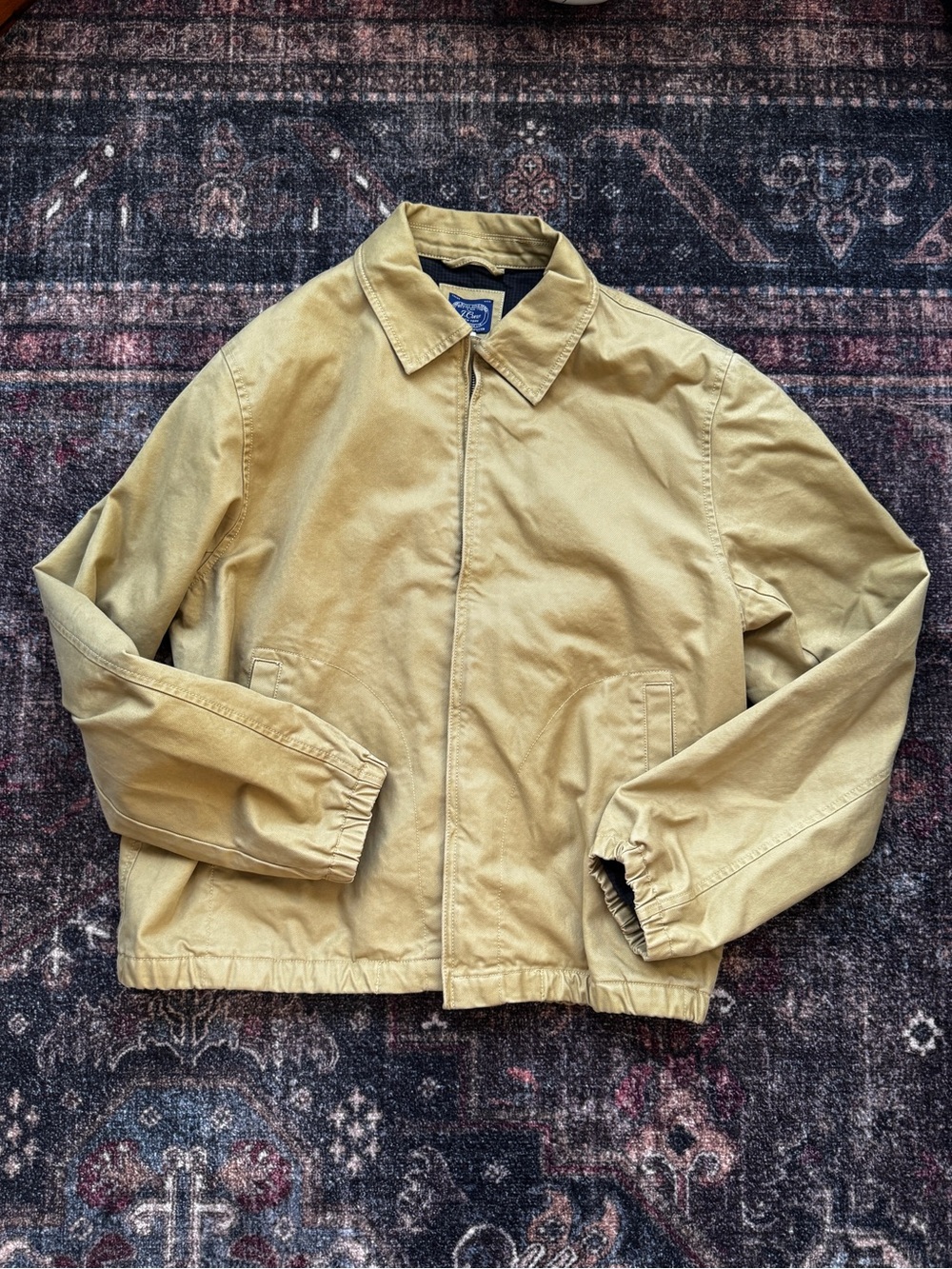 J. Crew Men's Harrington jacket in cotton twill Commander Khaki (L)